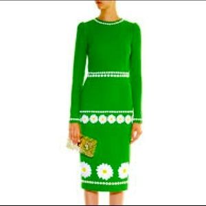 Dolce & GABBANA, daisy embroidered dress, Green40